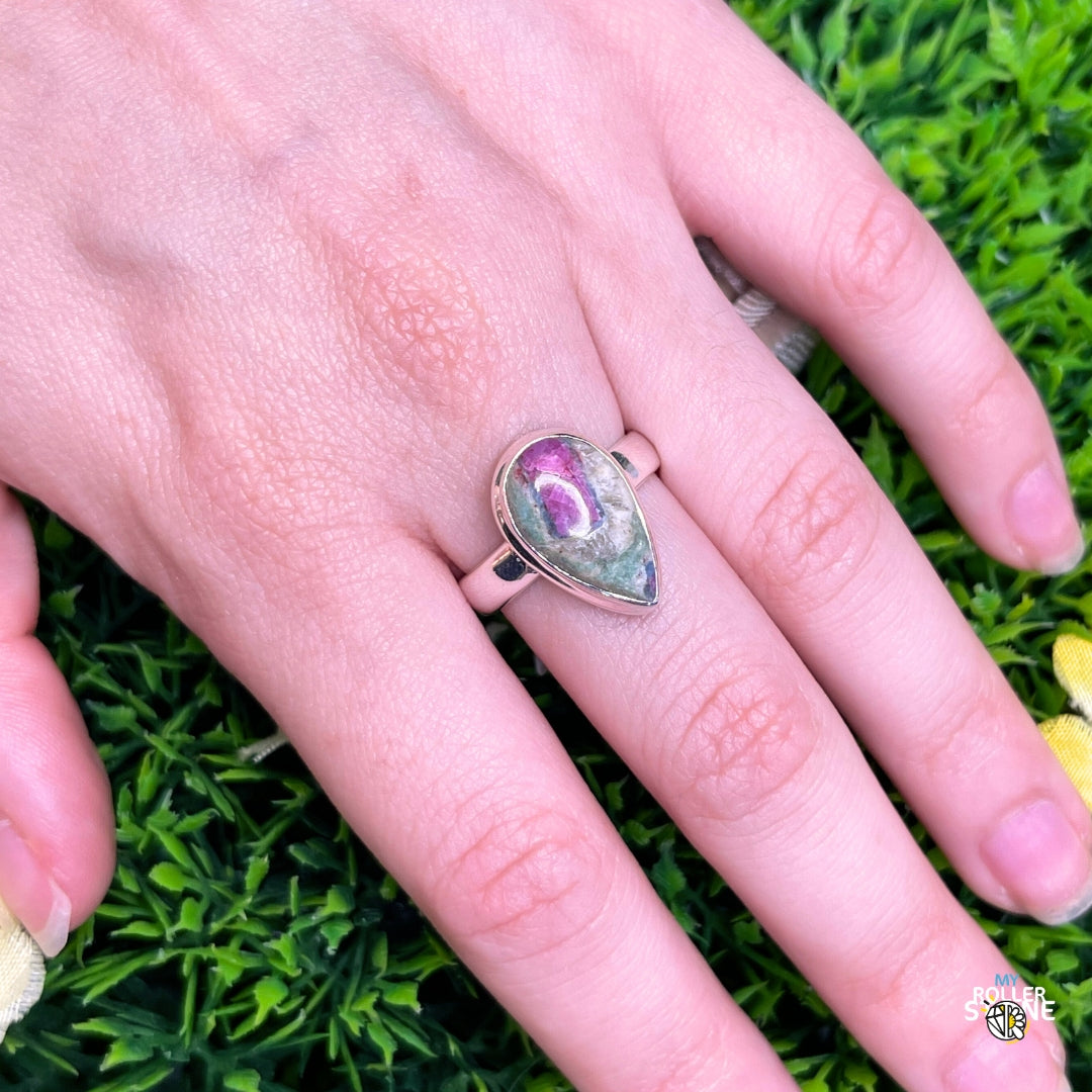 Bague Argent Rubis Fuchsite #24