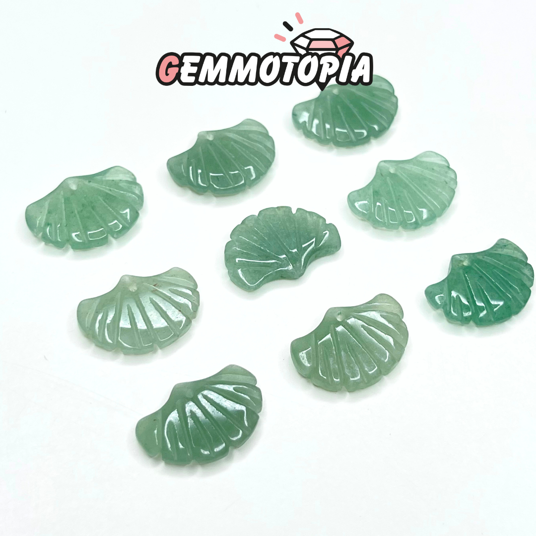 Pendentif Feuille Ginkgo Aventurine Verte PRIX