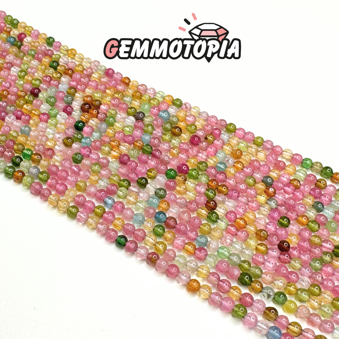 Perle Tourmaline Multicolore 8A en 3 mm