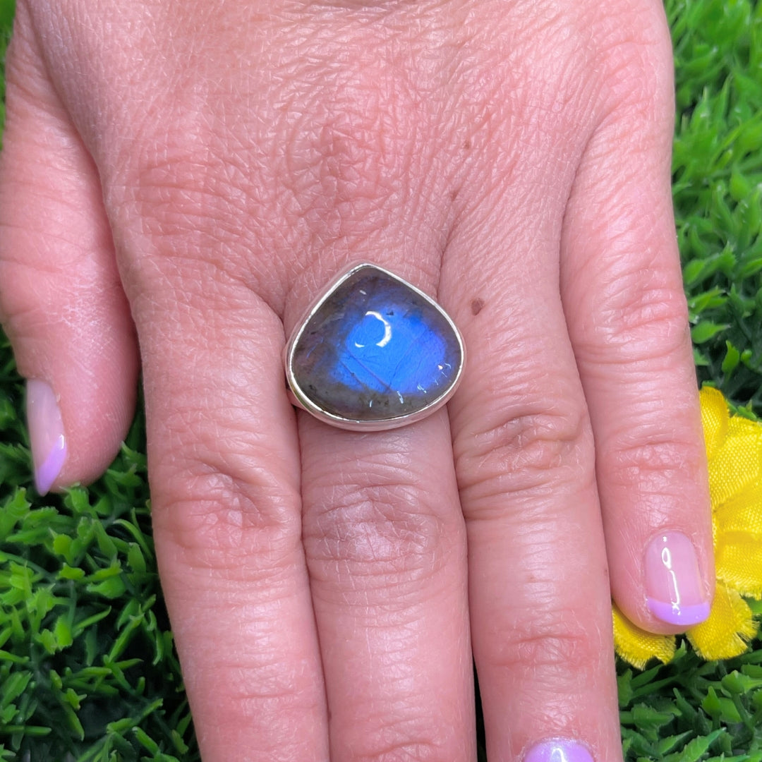 Bague Argent Labradorite Bluefire #184