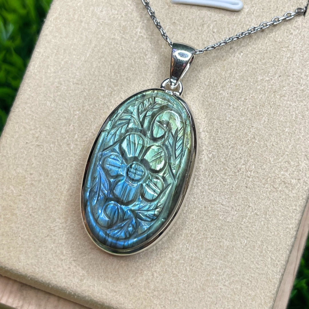 Pendentif Labradorite Blue Fire #14