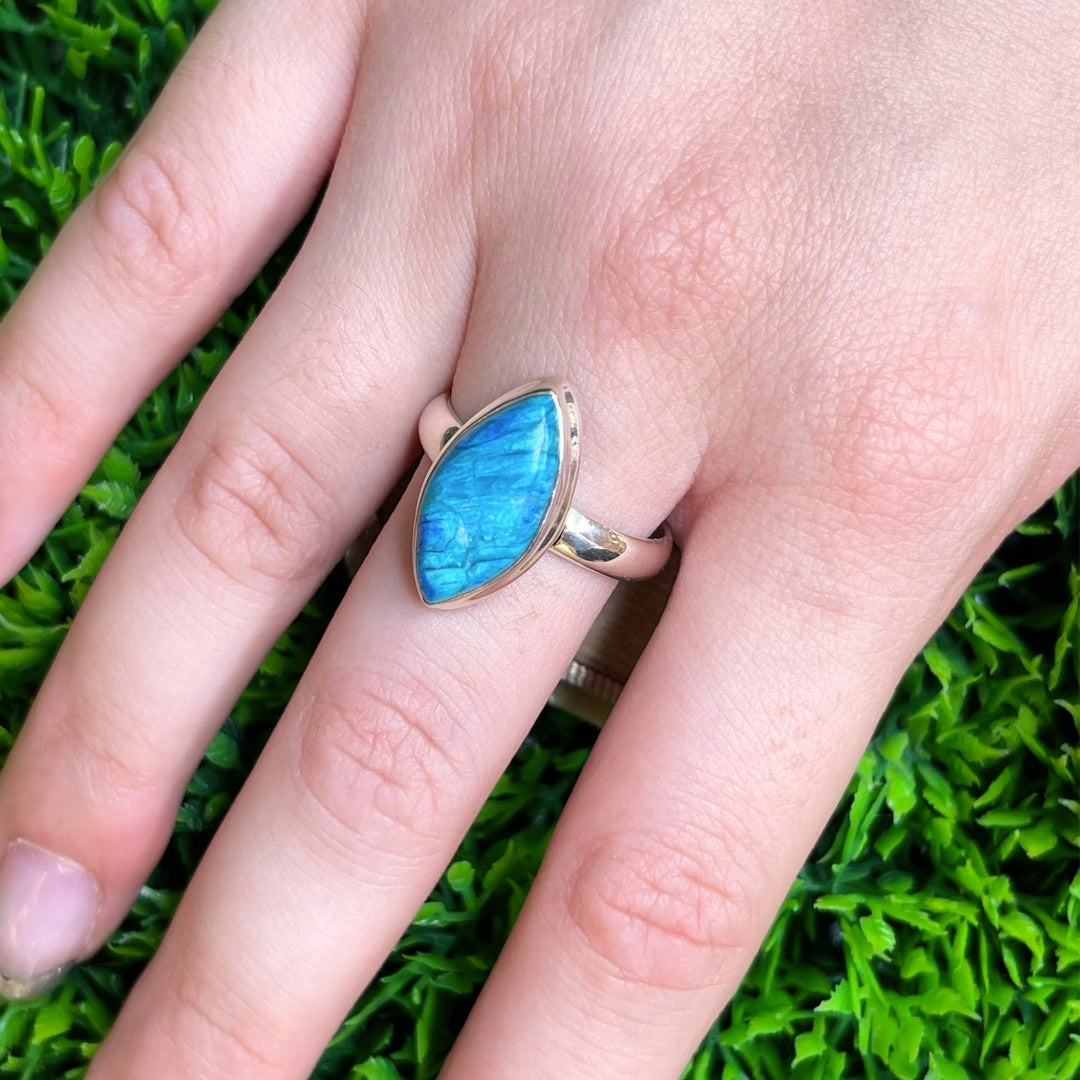 Bague Opale Bleue du Pérou #1