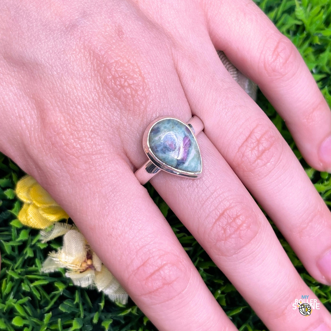 Bague Argent Rubis Fuchsite #11