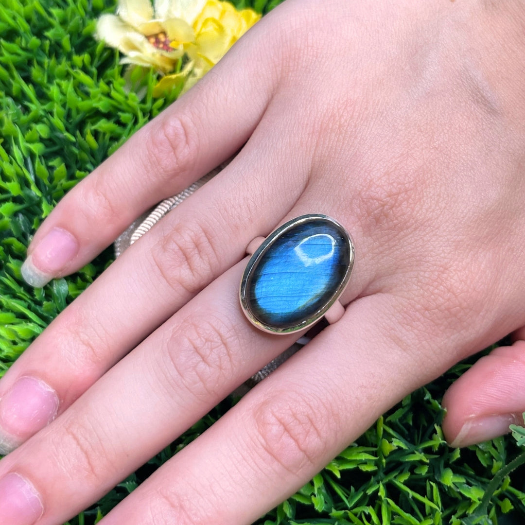 Bague Argent Labradorite Bluefire #55