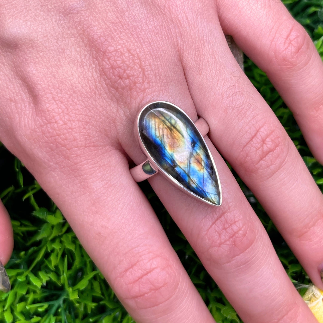 Bague Argent Labradorite Bluefire #125