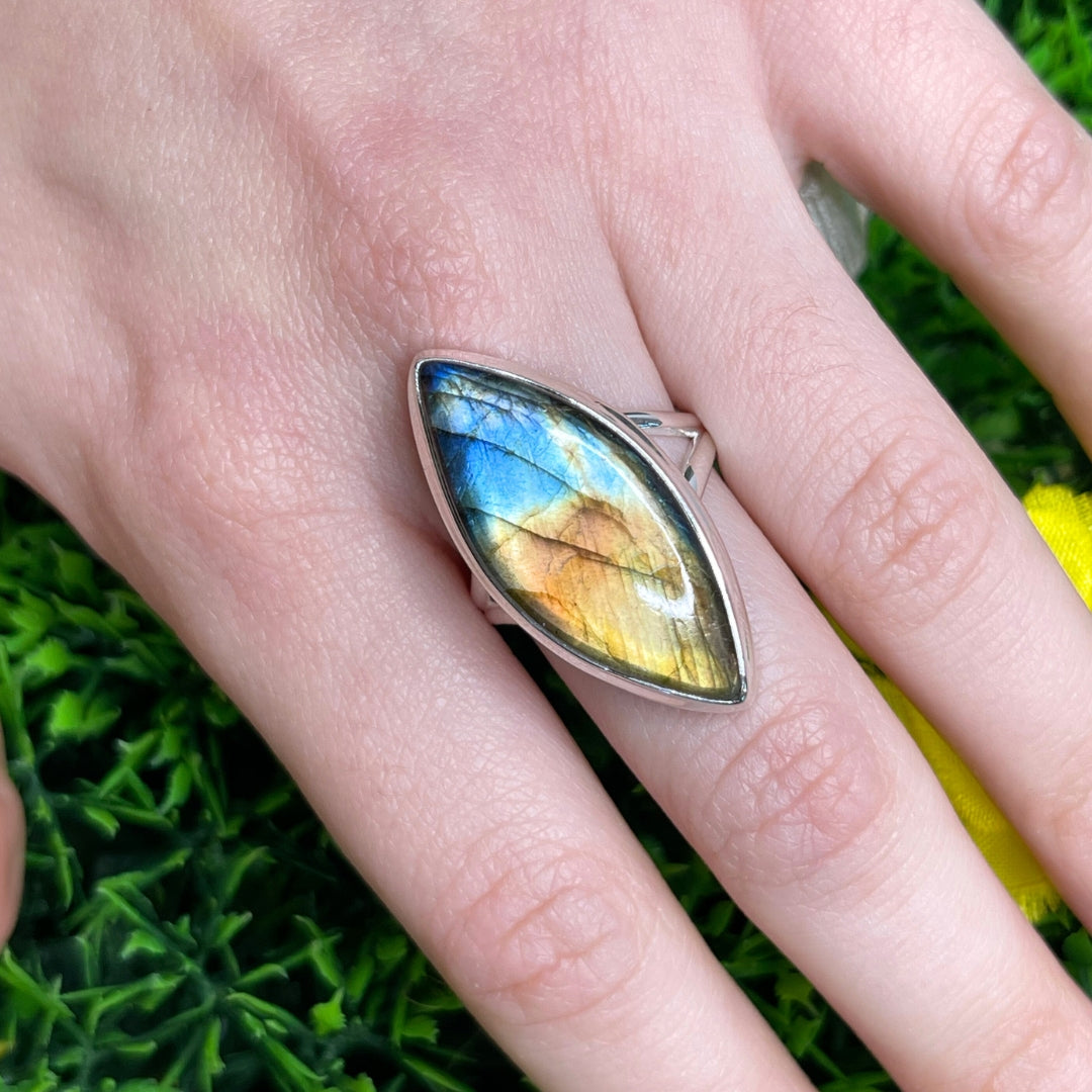 Bague Argent Labradorite Multifire #16