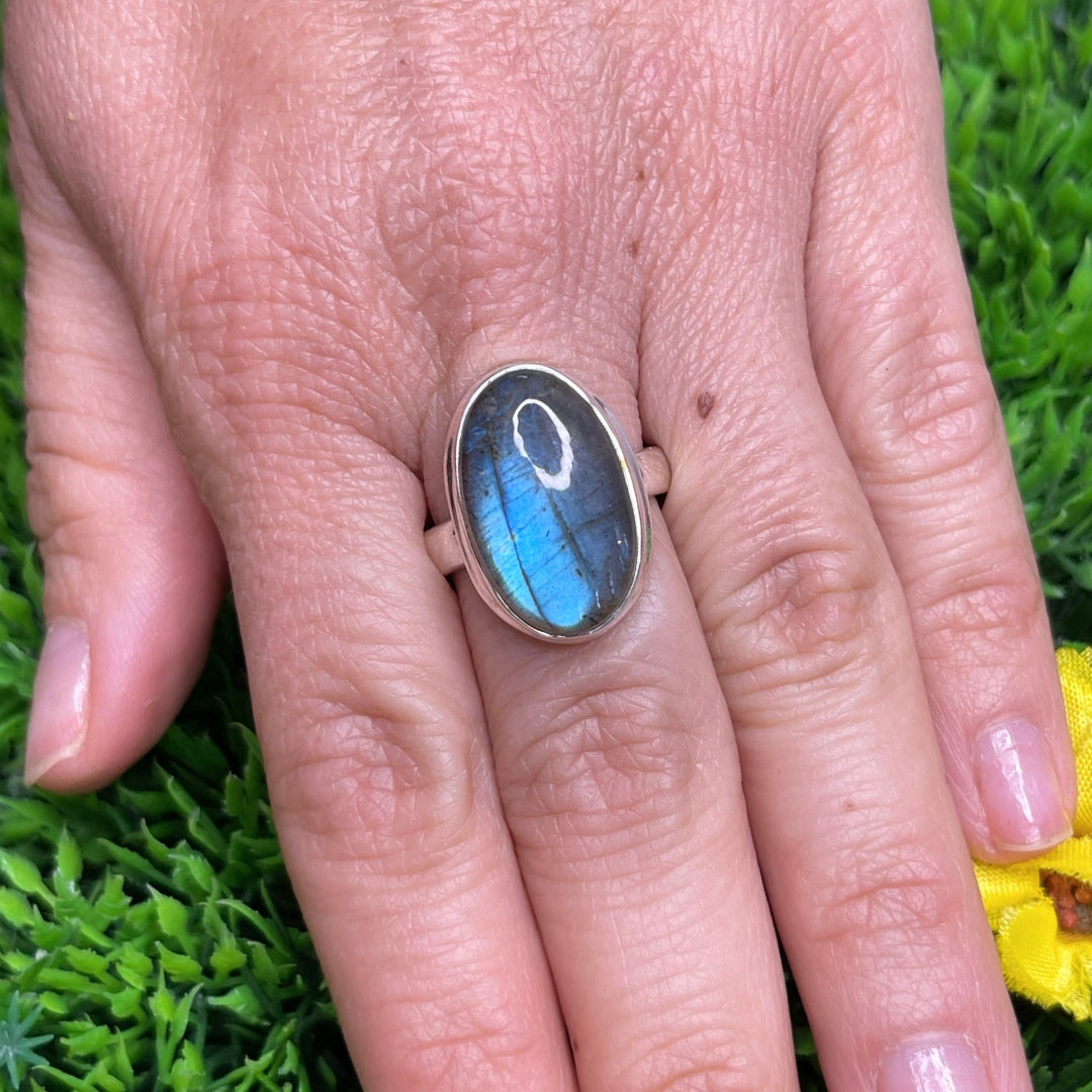 Bague Argent Labradorite Bluefire #175