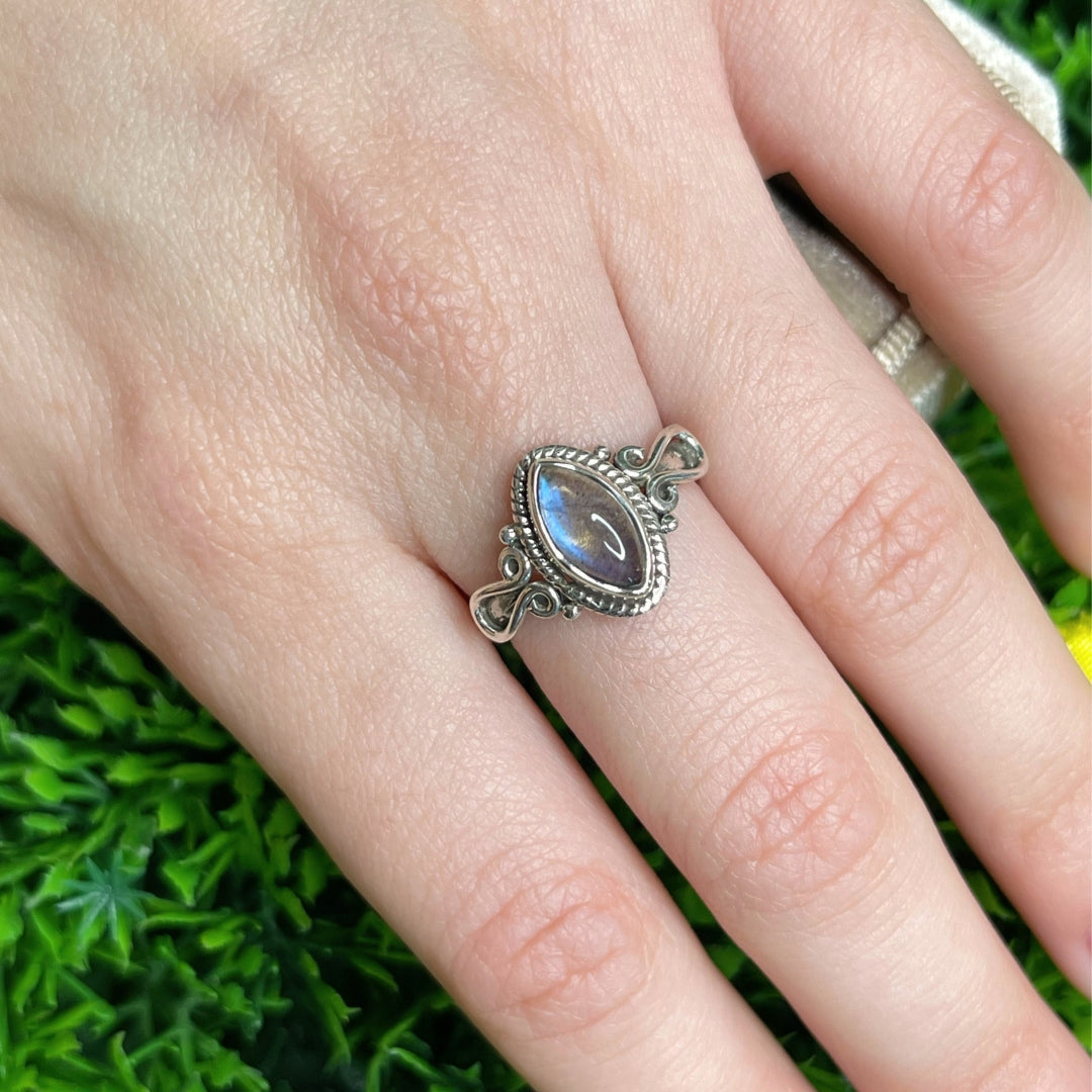 Bague Argent 925 Labradorite Bluefire #48