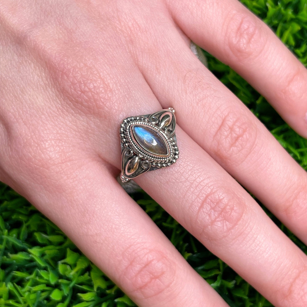 Bague Argent Labradorite Bluefire #93