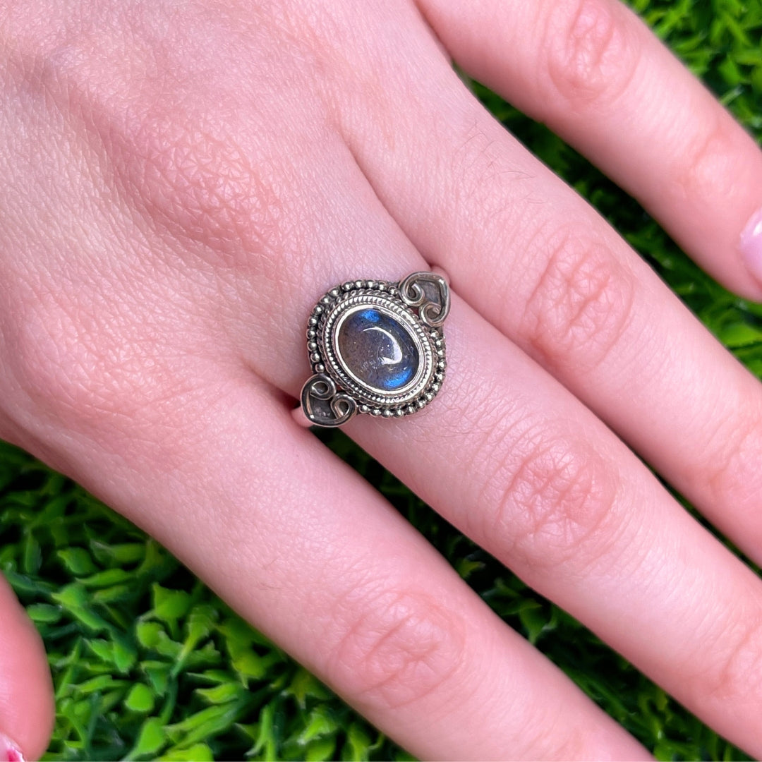 Bague Argent Labradorite Bluefire #98