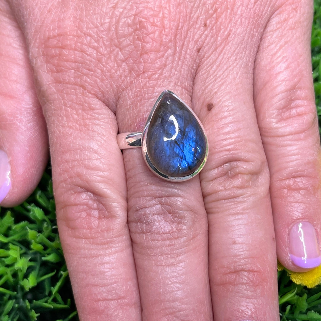 Bague Argent Labradorite Bluefire #186