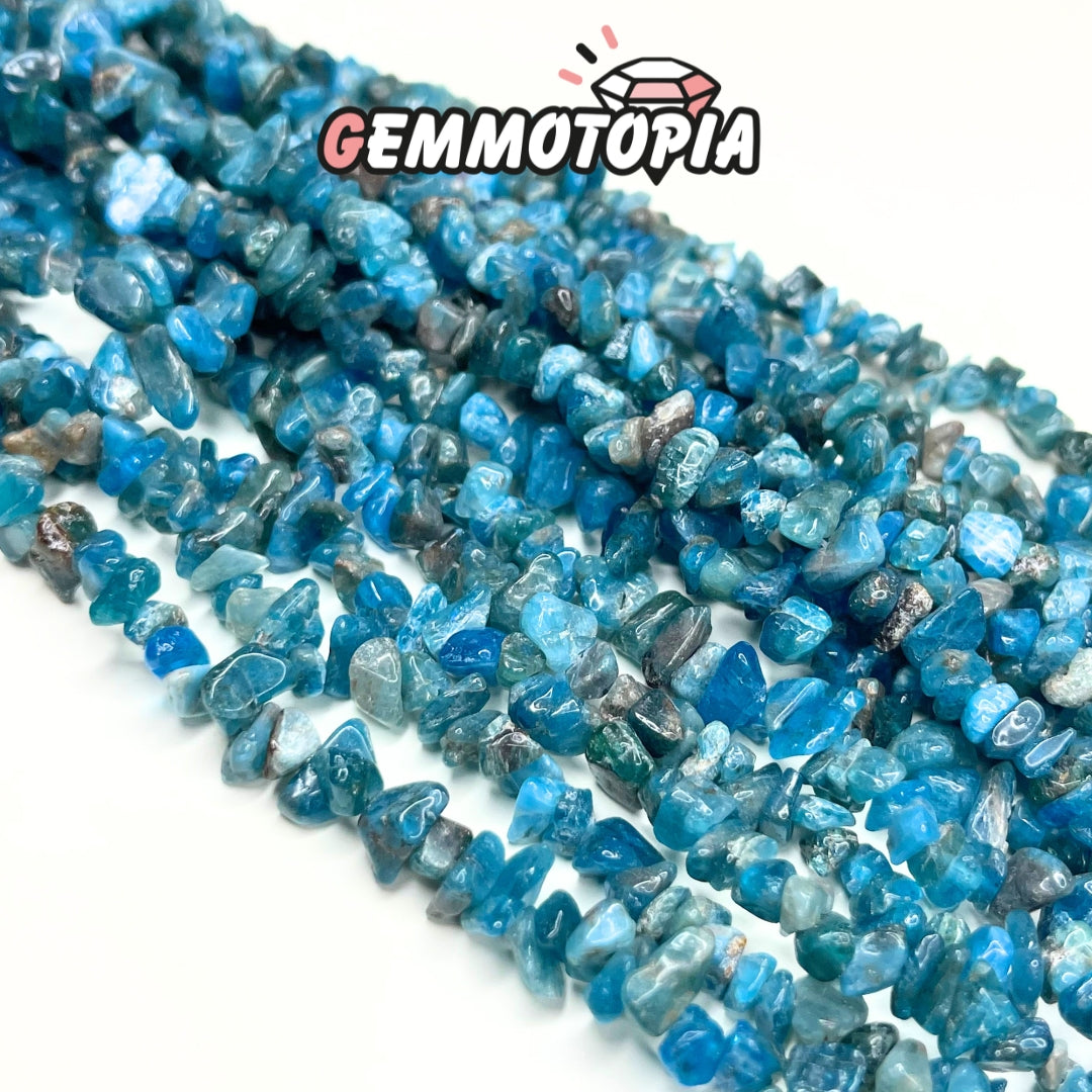 Perle Chips en Apatite Bleue 80 CM