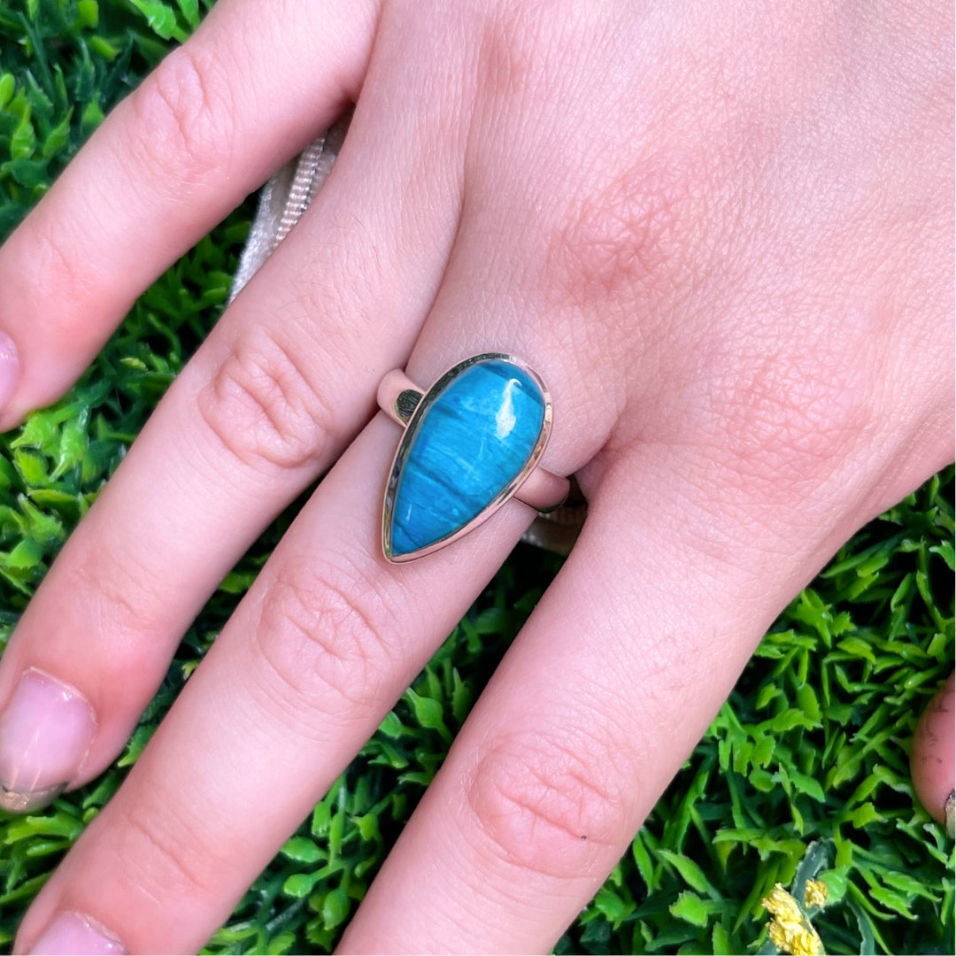 Bague Opale Bleue du Pérou #8