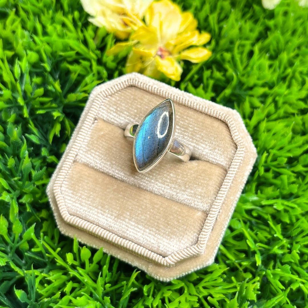 Bague Argent Labradorite Bluefire #75