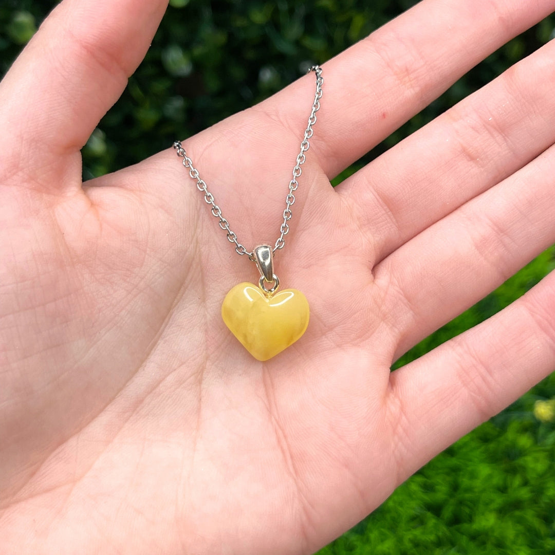 Pendentif Ambre Coeur