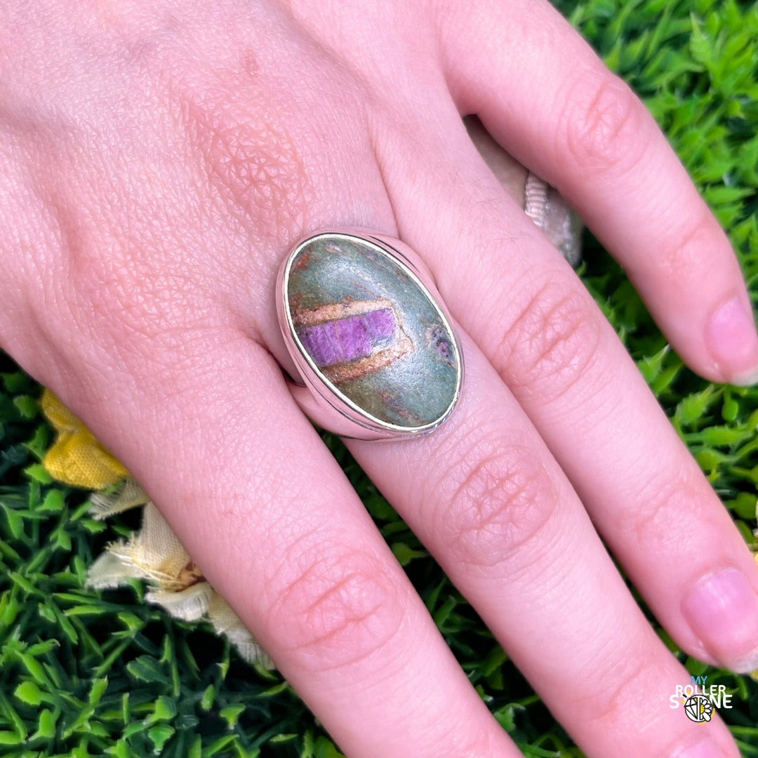 Bague Argent Rubis Fuchsite #10