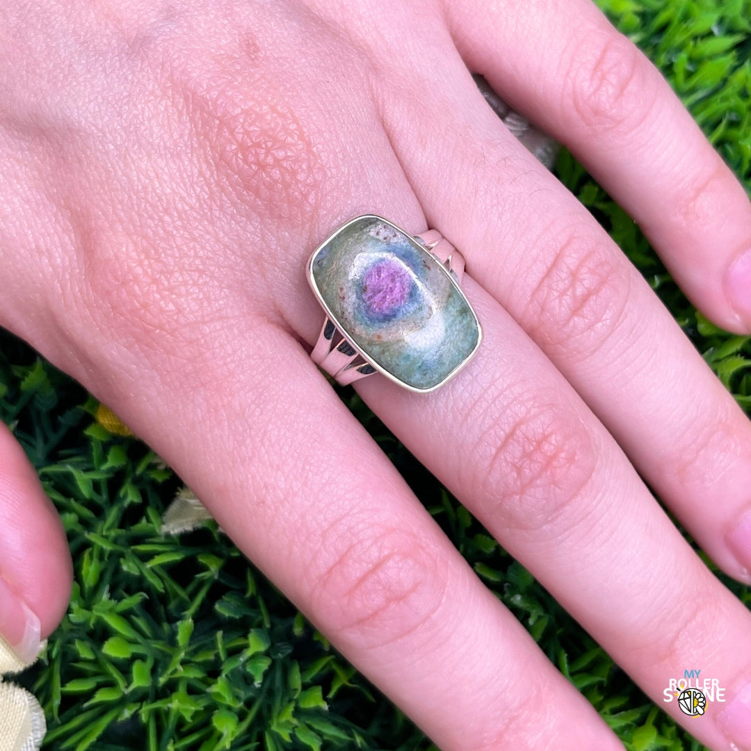 Bague Argent Rubis Fuchsite #14