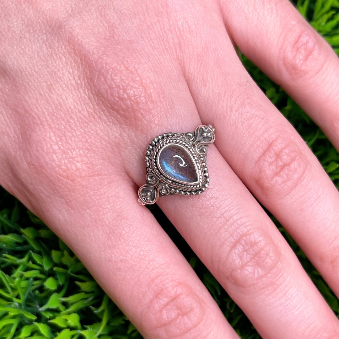 Bague Argent 925 Labradorite Bluefire #105