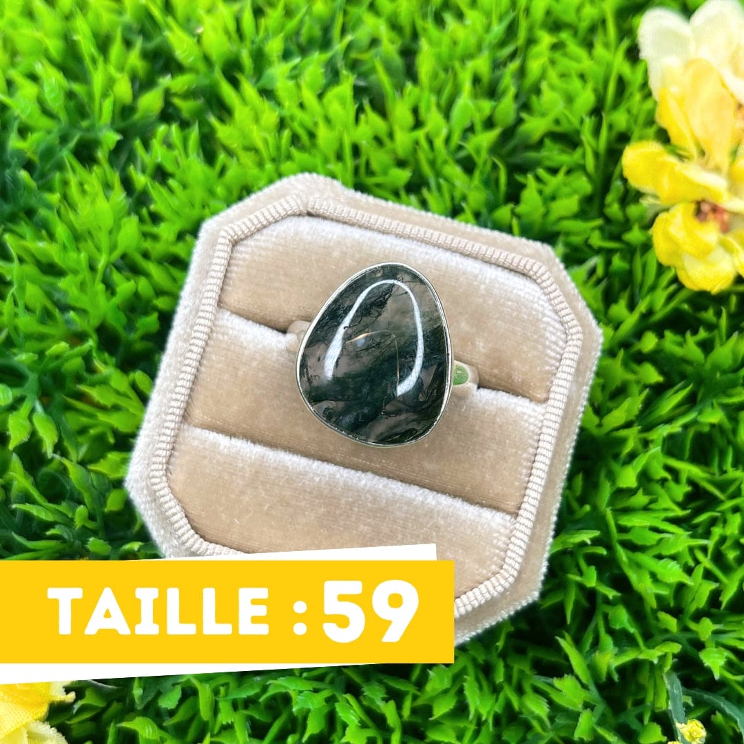 Bague Argent Agate Mousse #6