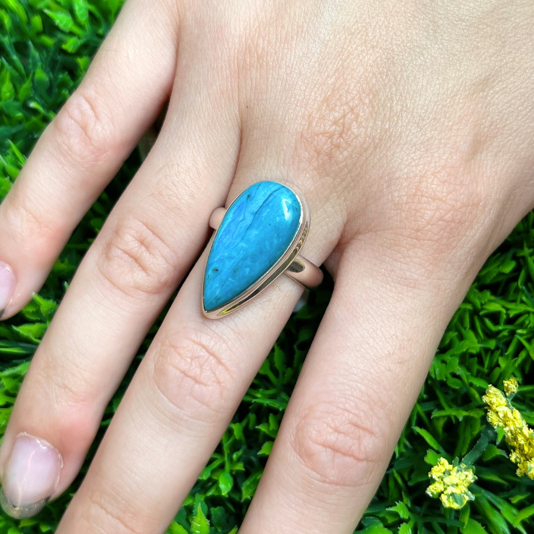 Bague Opale Bleue du Pérou #33