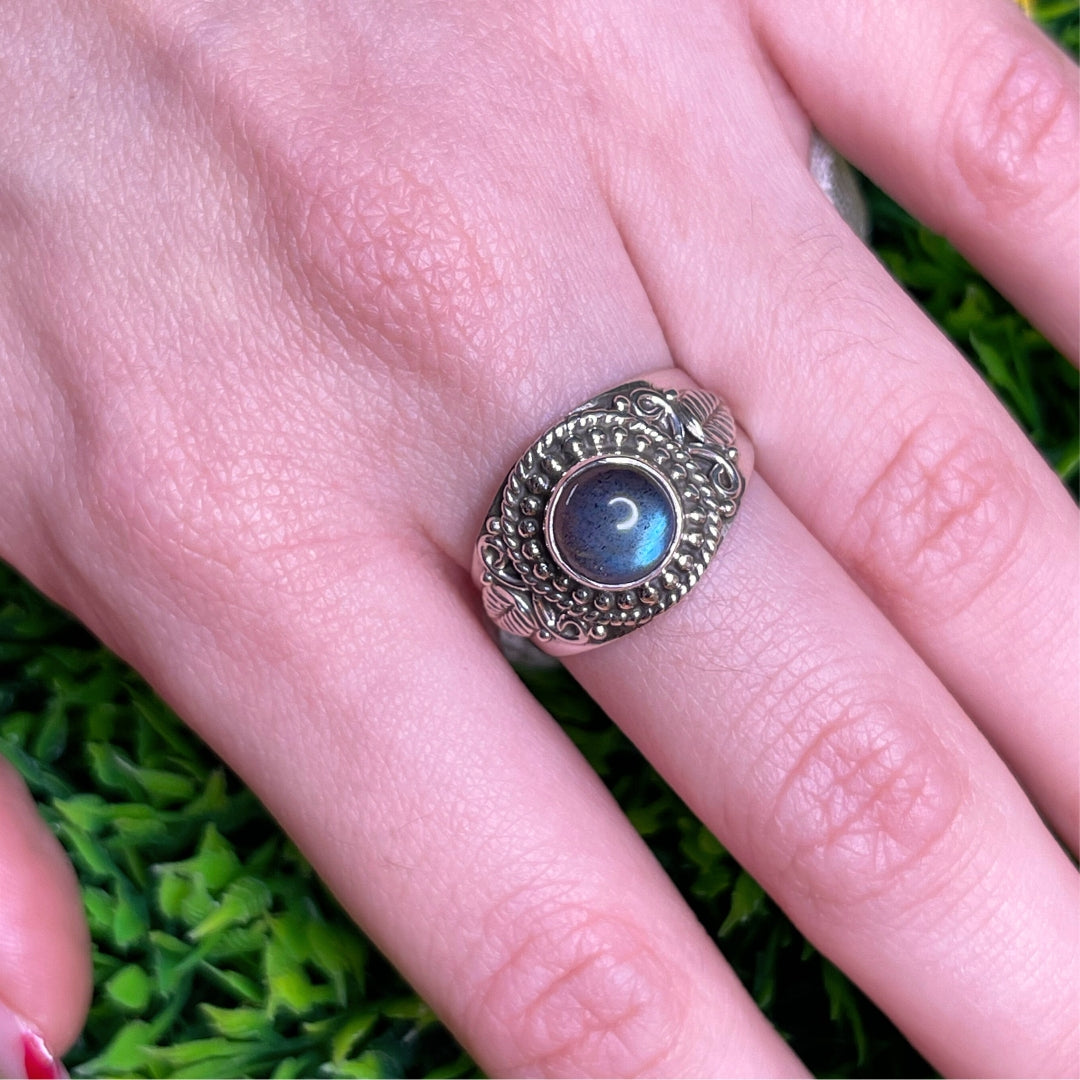 Bague Argent Labradorite Bluefire #91