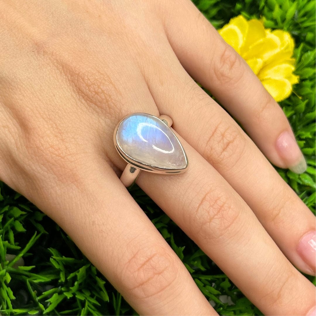 Bague Pierre de Lune Blue Fire #34