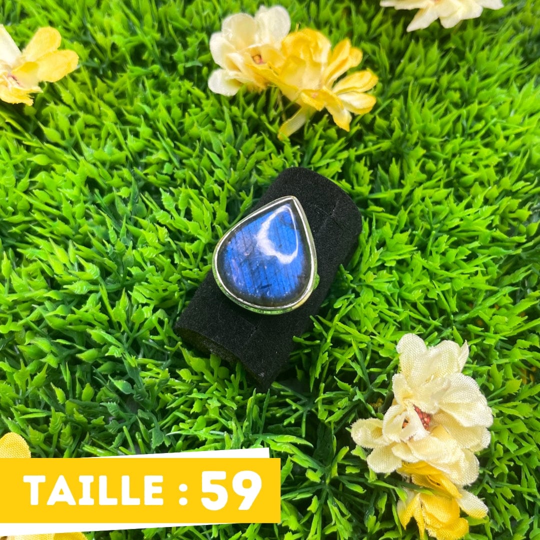 Bague Argent Labradorite Bluefire #8