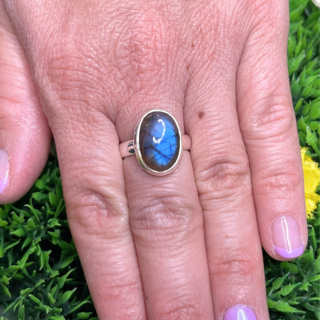 Bague Argent Labradorite Bluefire #208