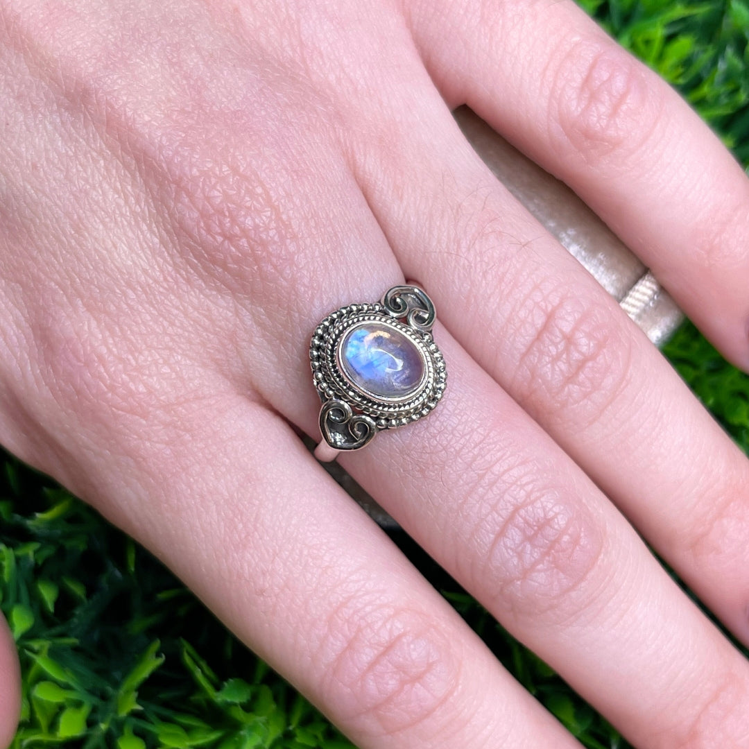 Bague Pierre de Lune Blue Fire #119