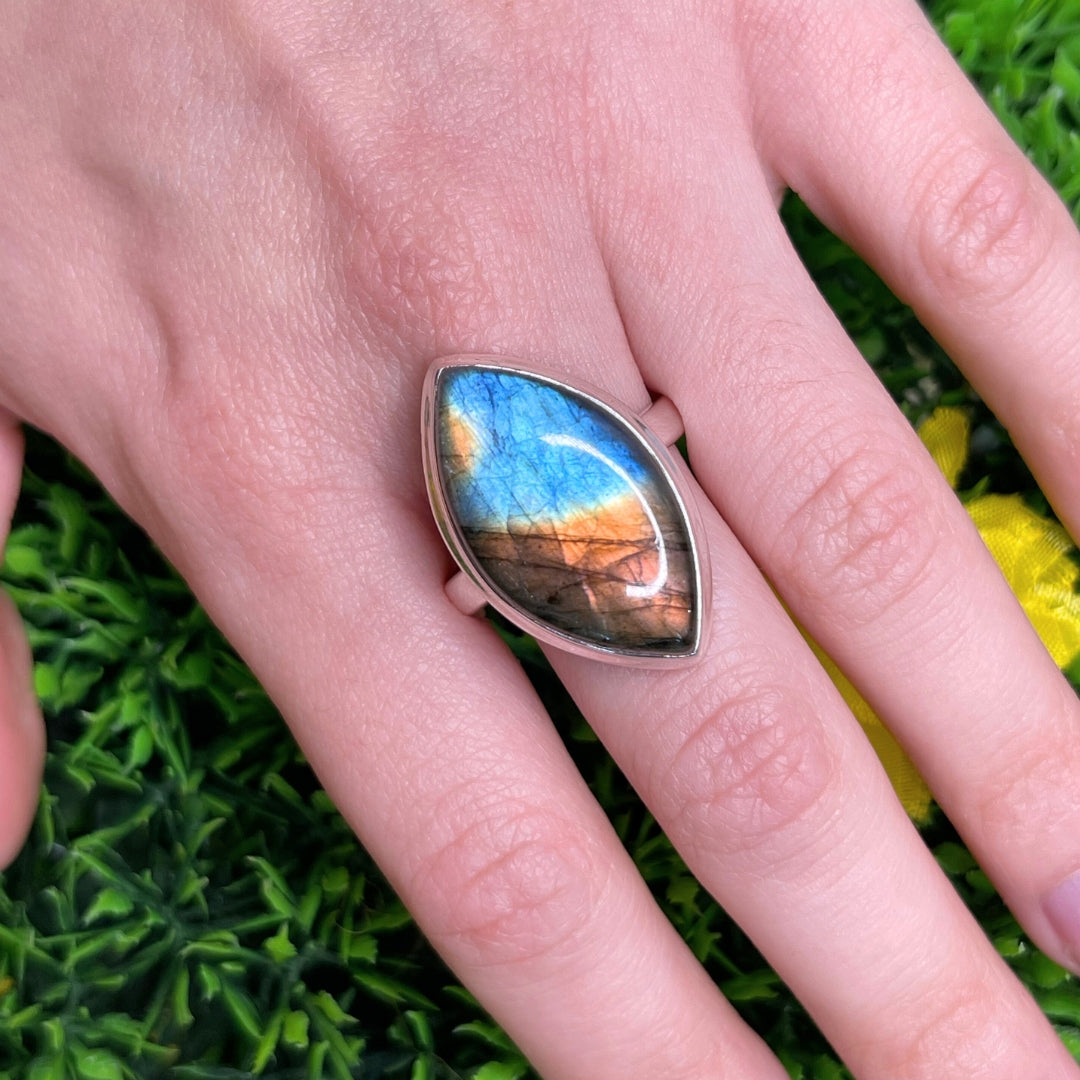 Bague Argent Labradorite Multifire #12