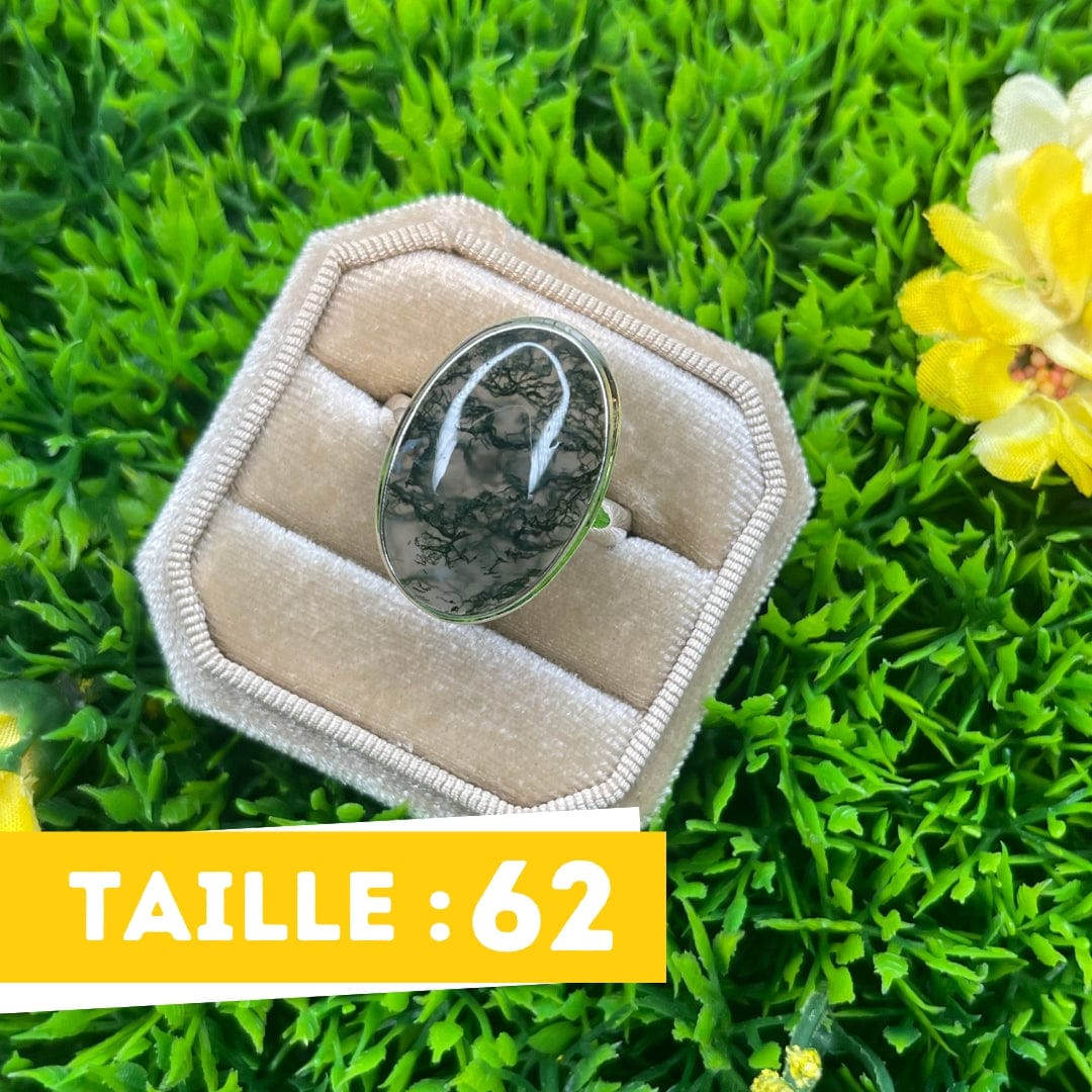 Bague Argent Agate Mousse #31