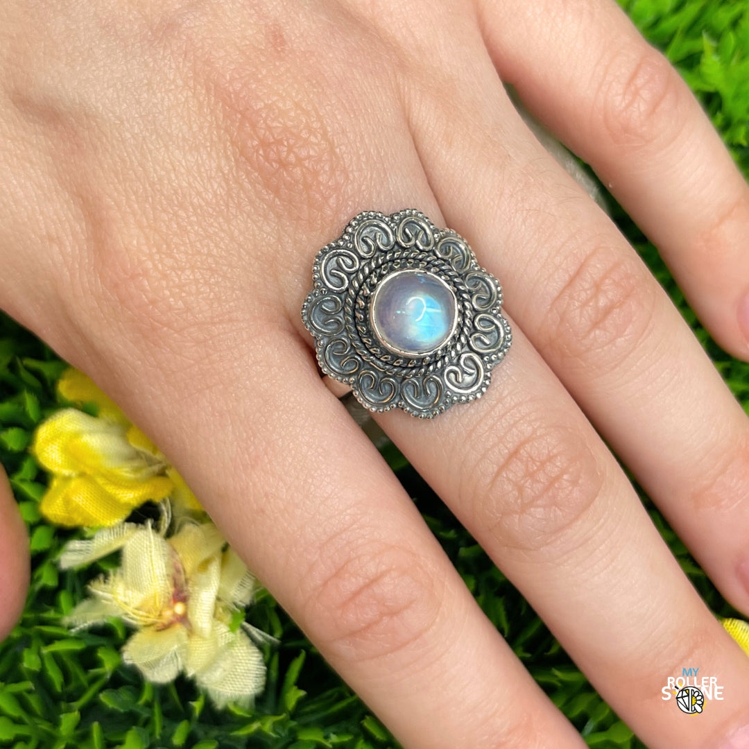 Bague Argent 925 Pierre de Lune #392