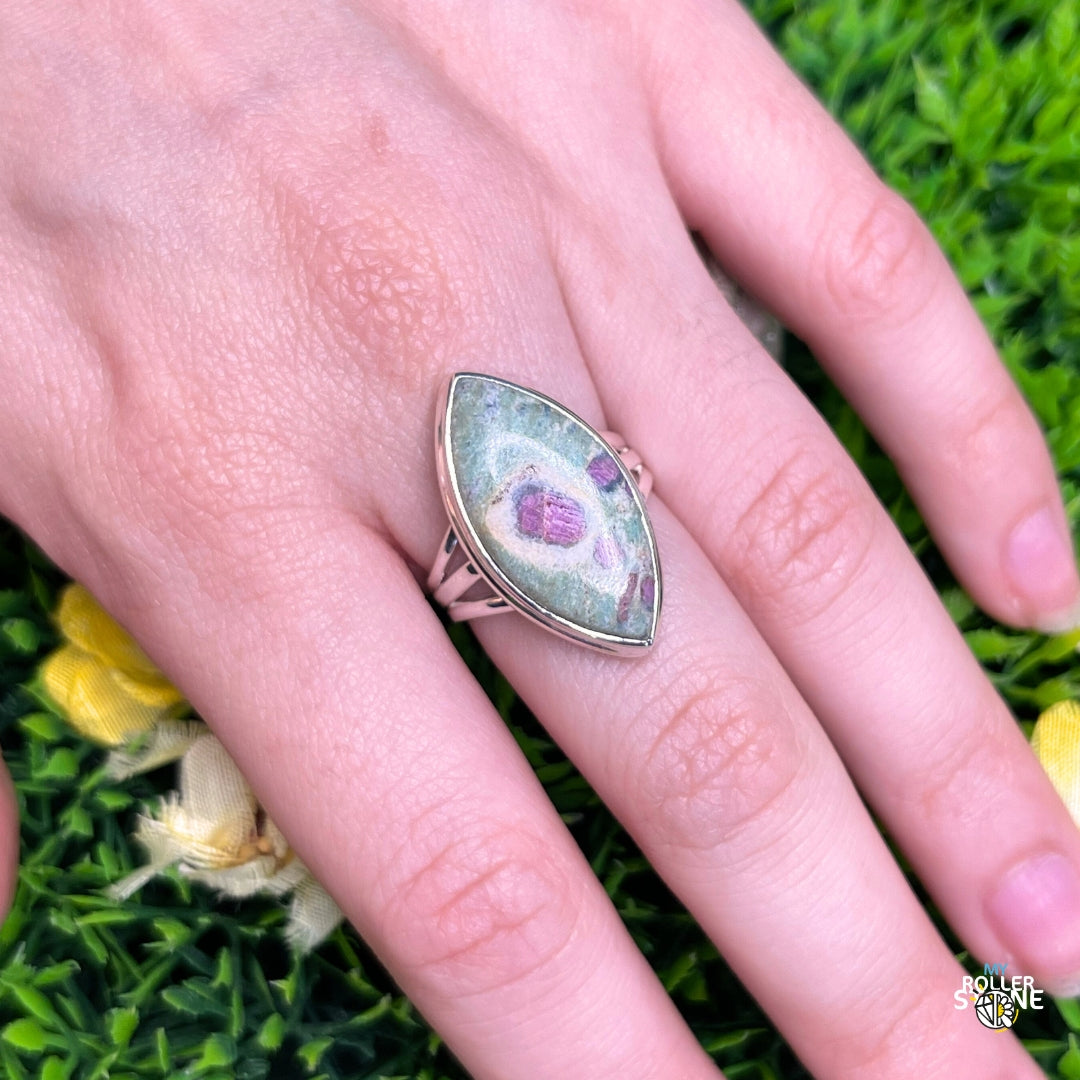 Bague Argent Rubis Fuchsite #18