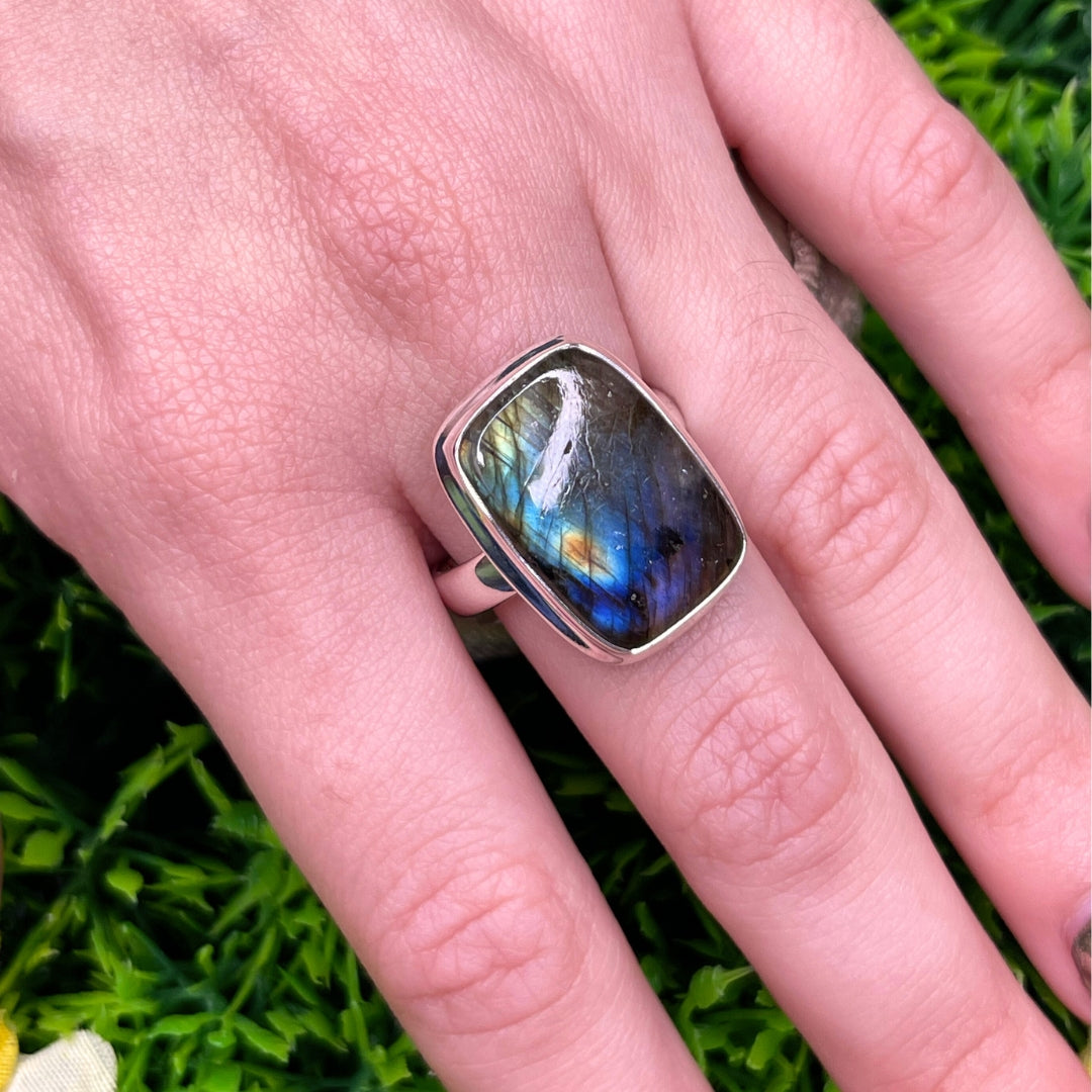 Bague Argent Labradorite Bluefire #144