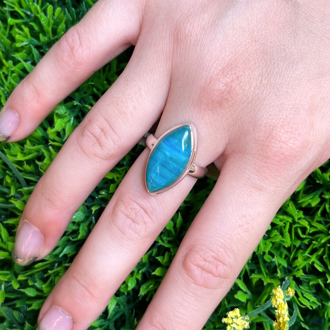 Bague Opale Bleue du Pérou #29