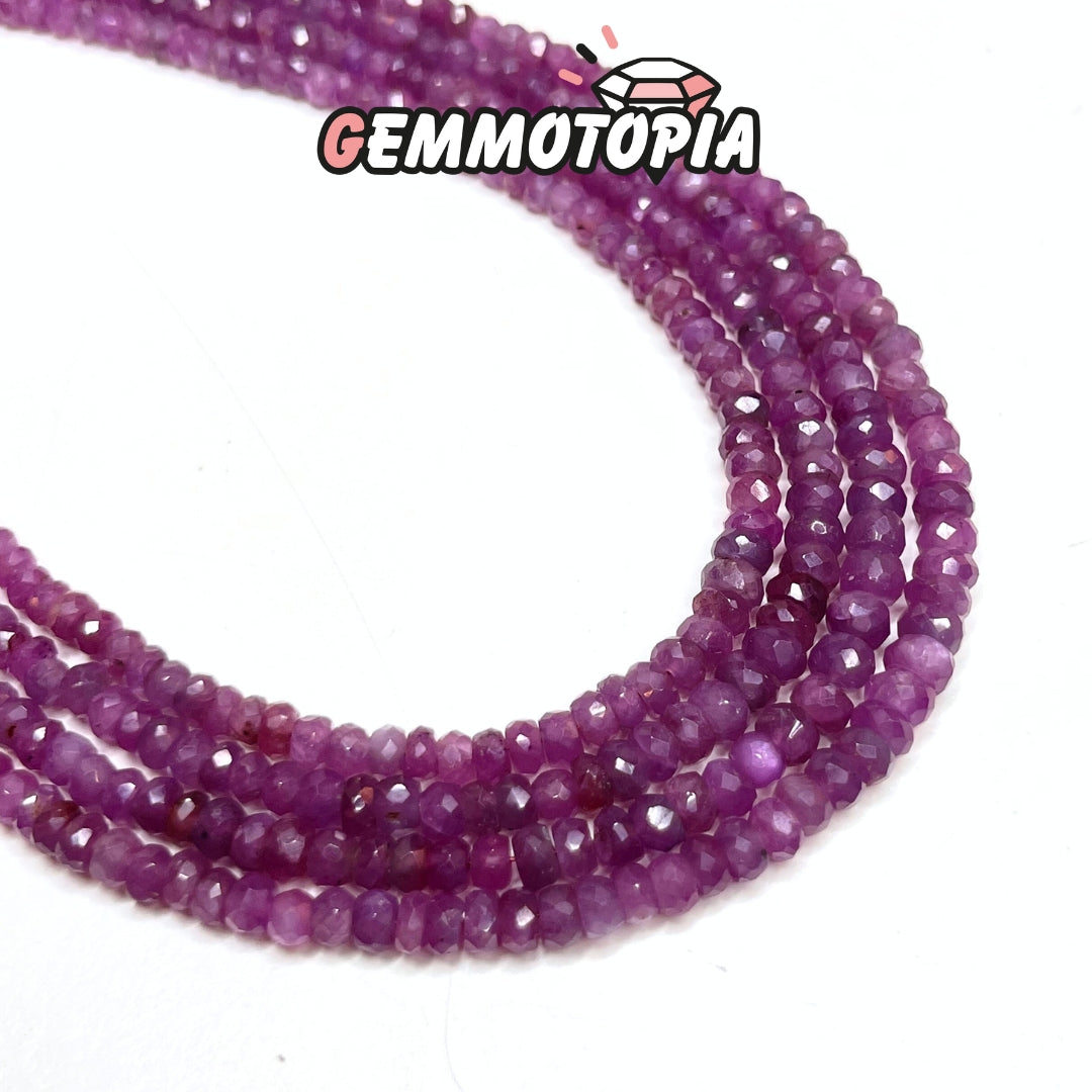 Perle Rondelle Facettée Rubis Etoilé