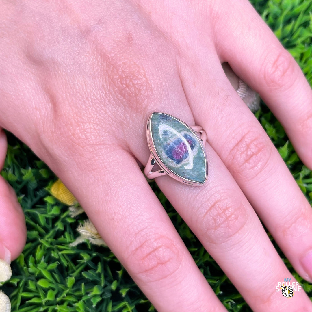 Bague Argent Rubis Fuchsite #22