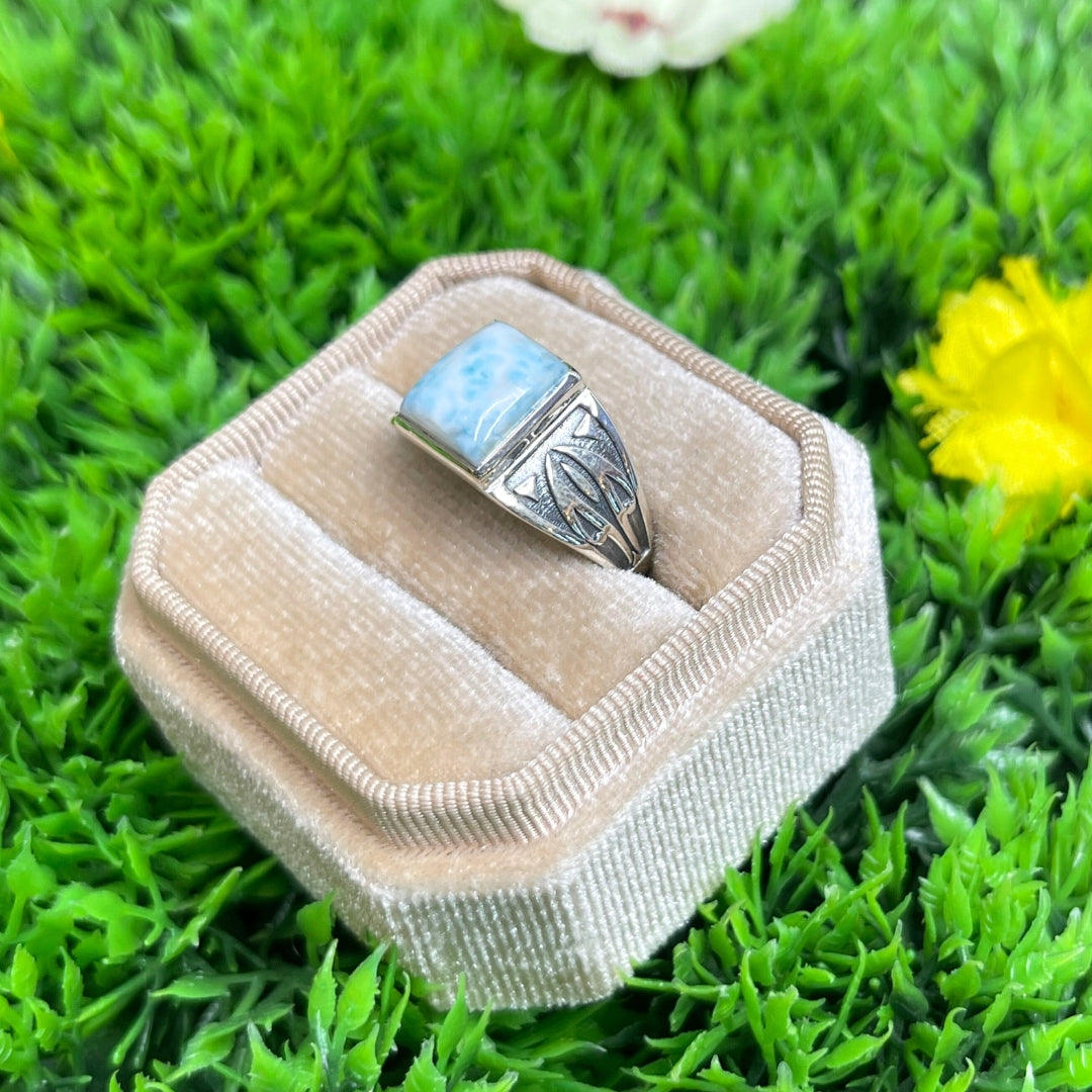 Chevalière Argent Larimar Flèche #3