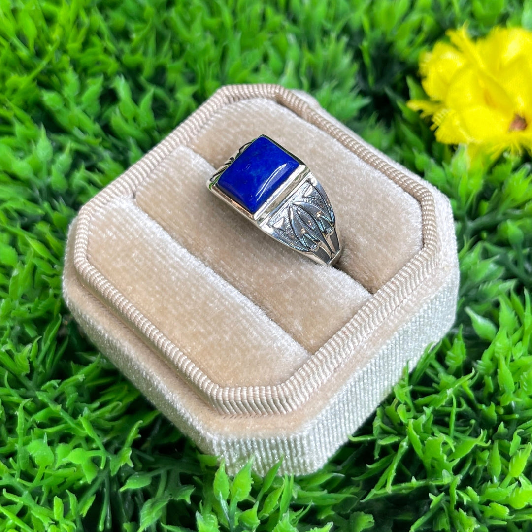 Chevalière Argent Lapis Lazuli Flèche #3