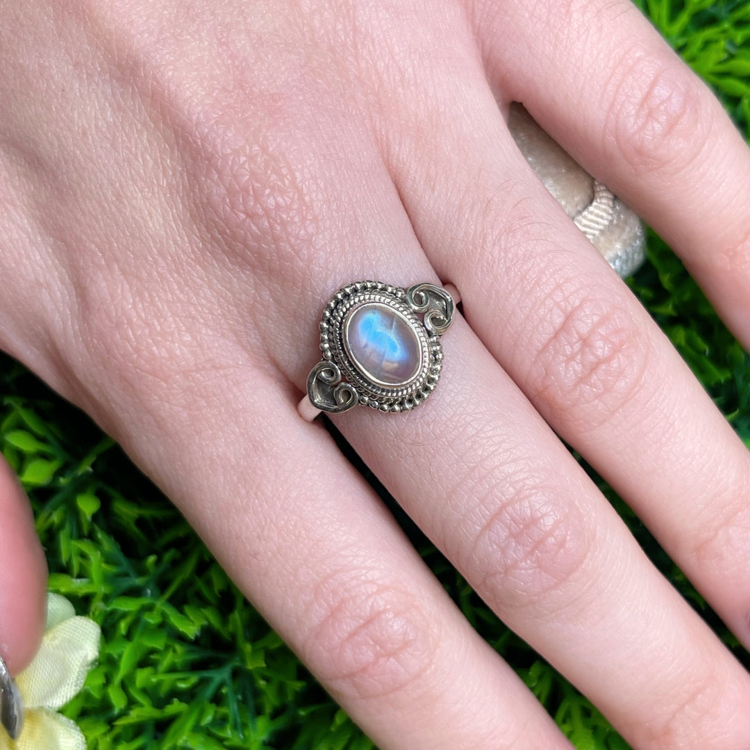 Bague Pierre de Lune Blue Fire #143