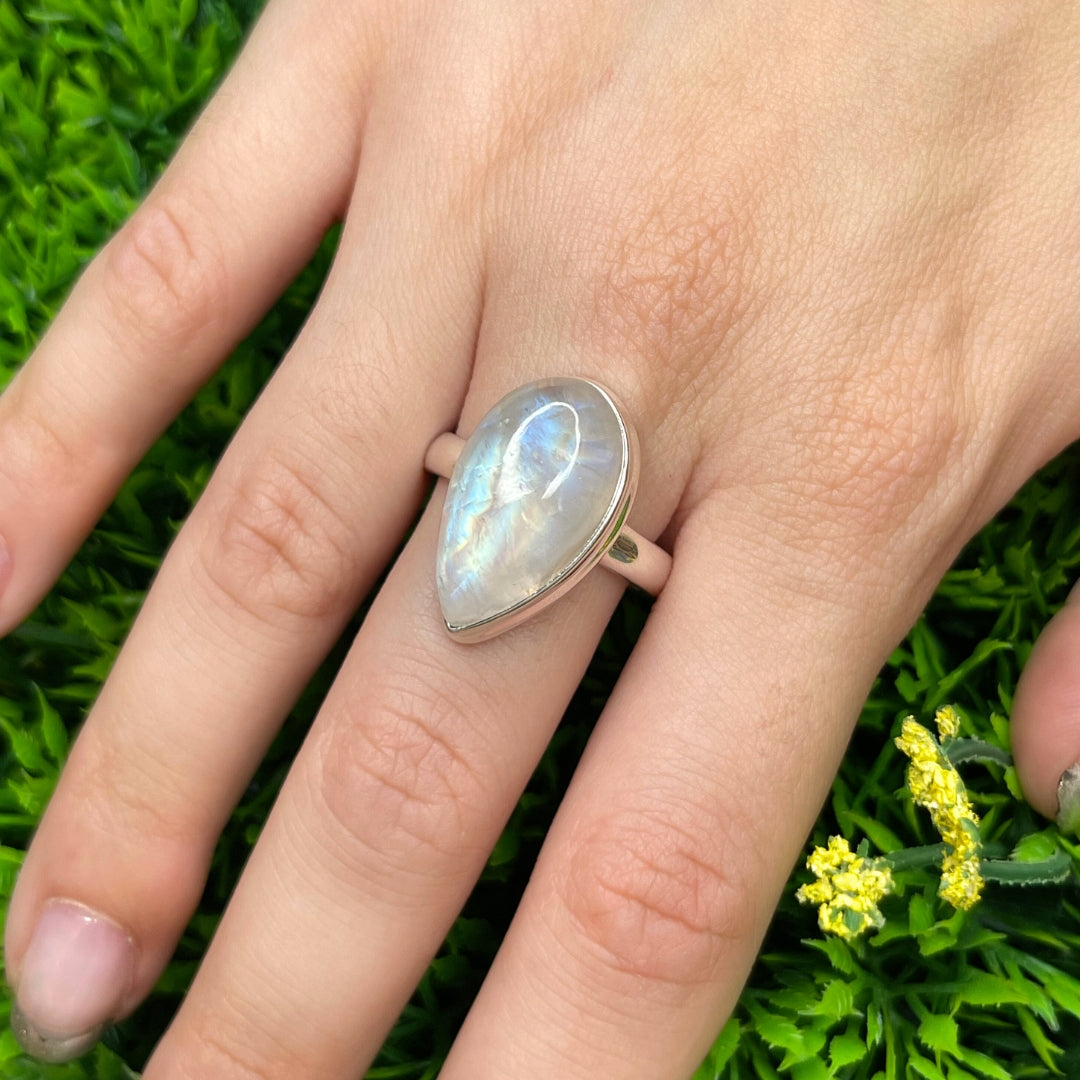 Bague Pierre de Lune Blue Fire #55