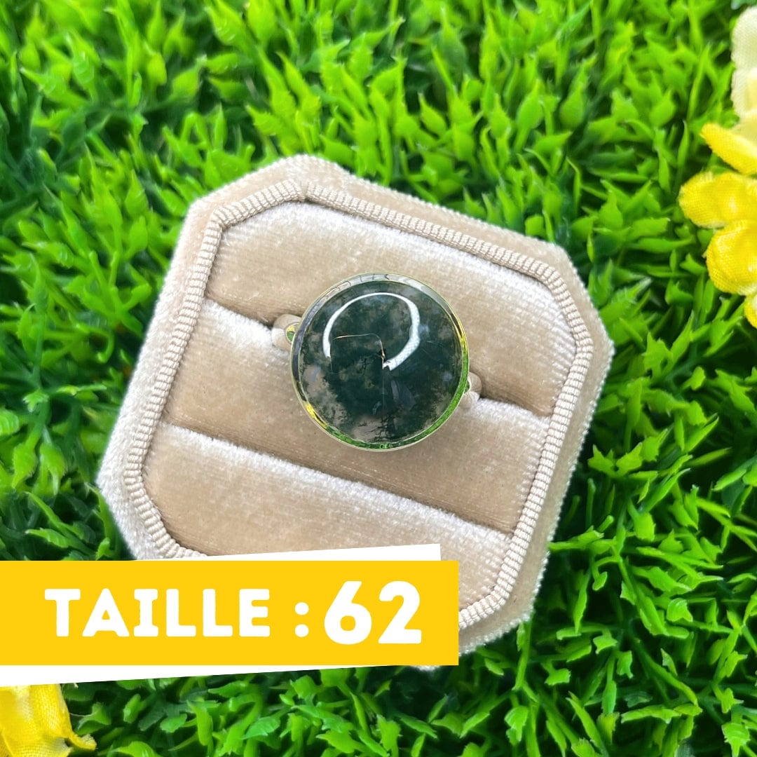 Bague Argent Agate Mousse #26