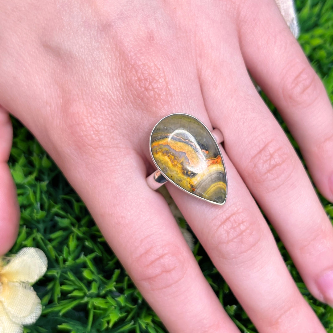 Bague Argent Jaspe Bumblebee #6