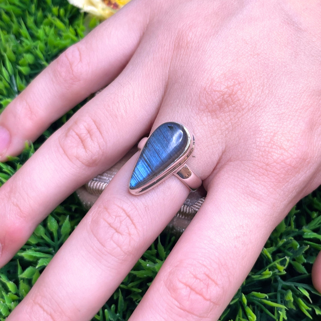 Bague Argent Labradorite Bluefire #60