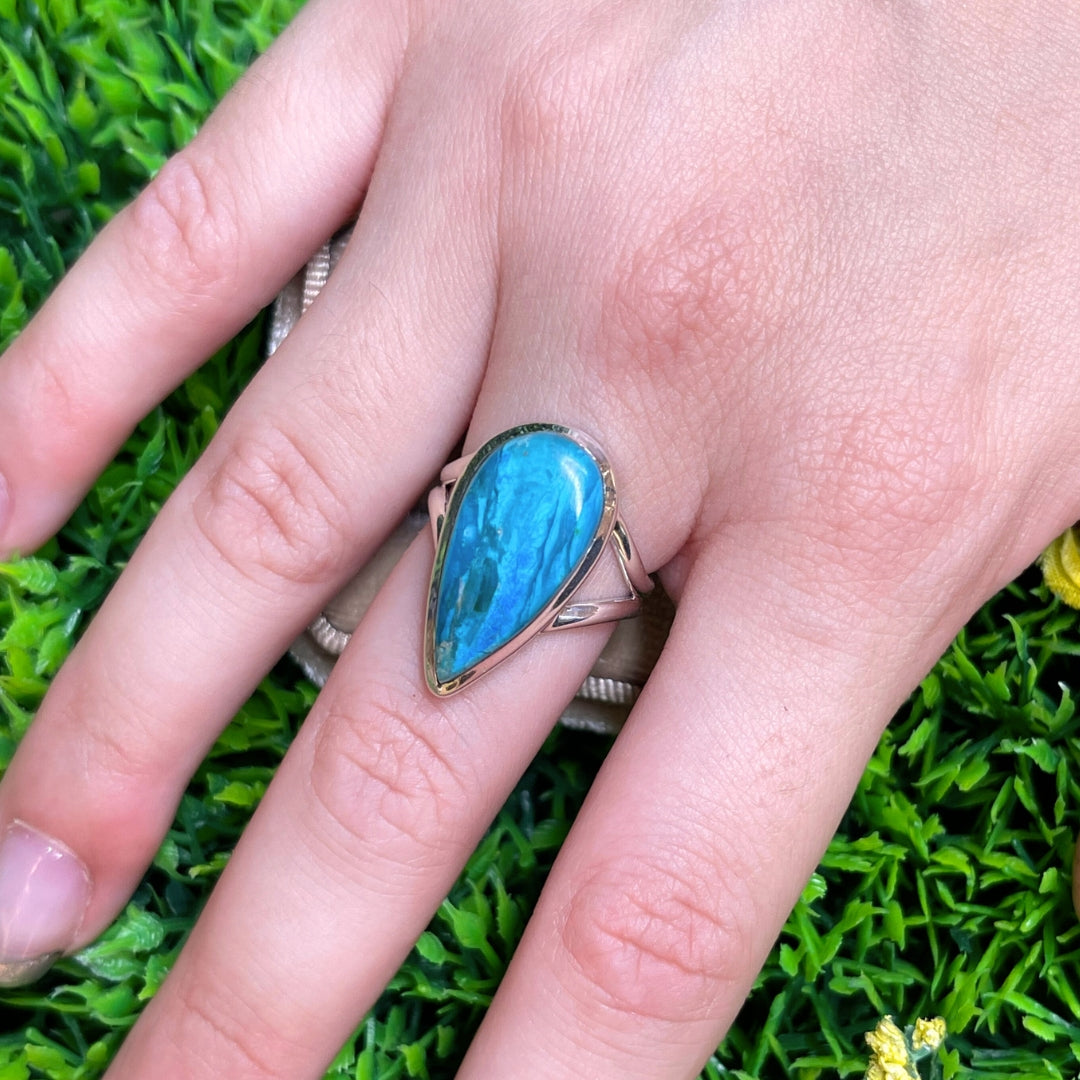 Bague Opale Bleue du Pérou #23