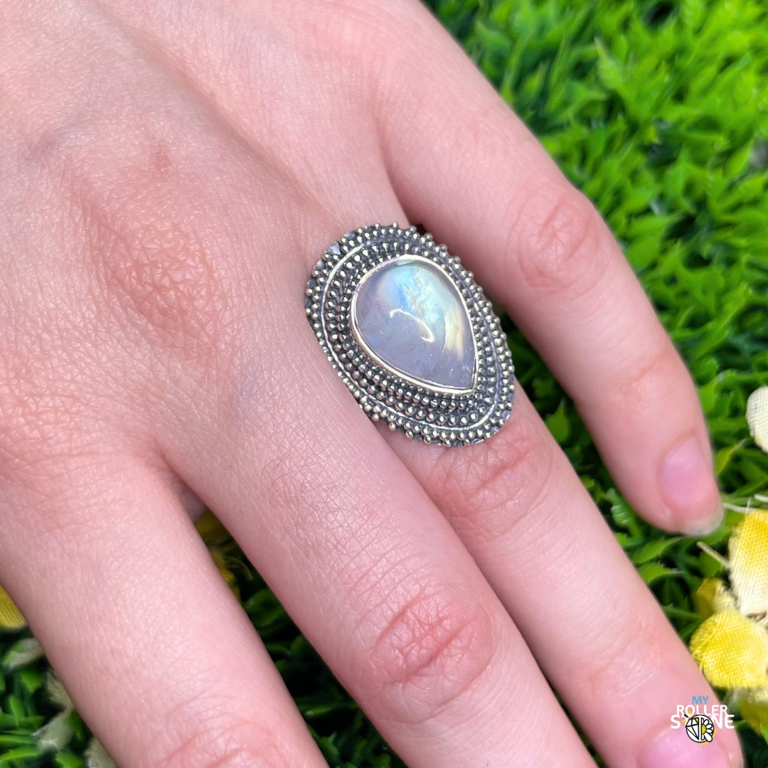 Bague Argent 925 Pierre de Lune #355