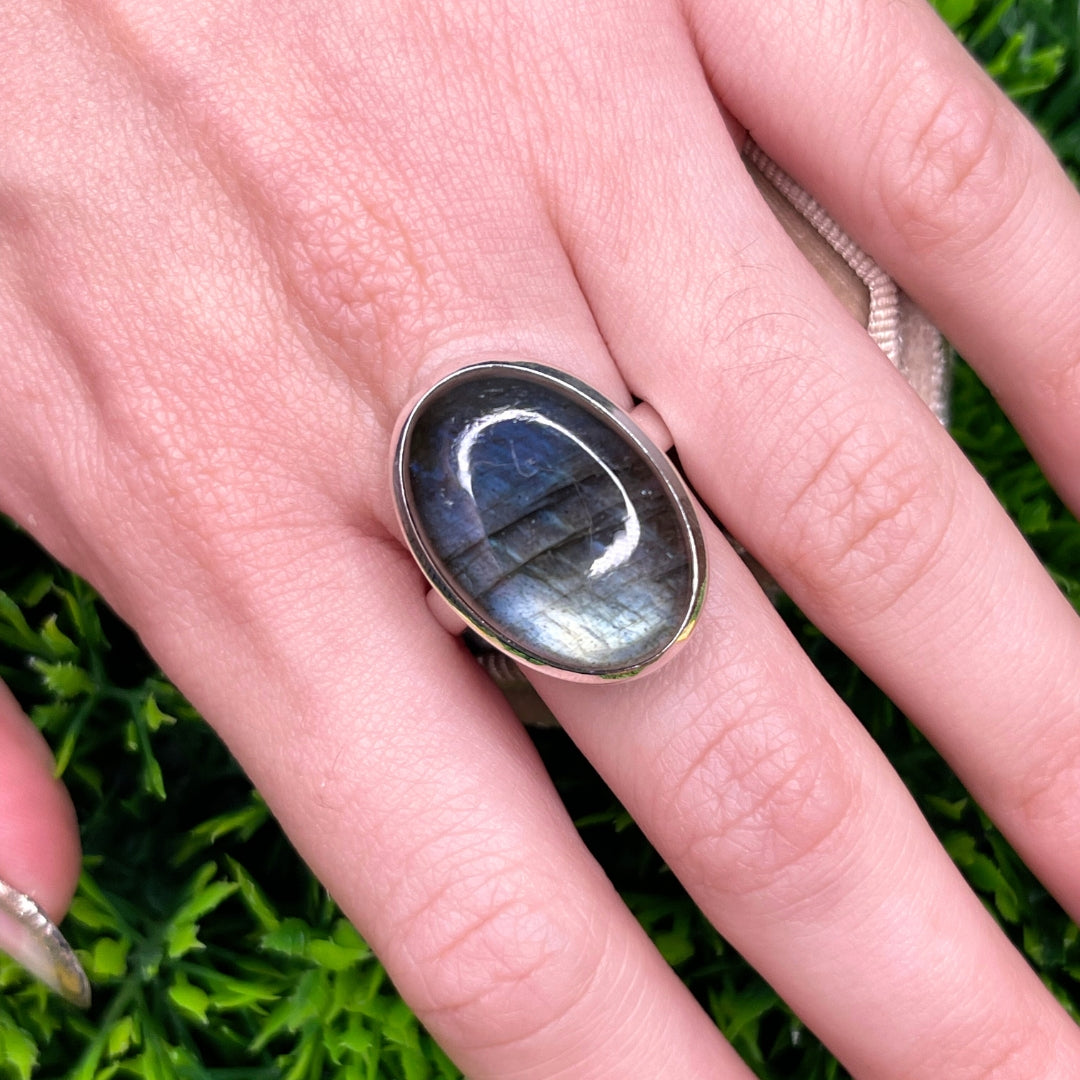 Bague Argent Labradorite Bluefire #135