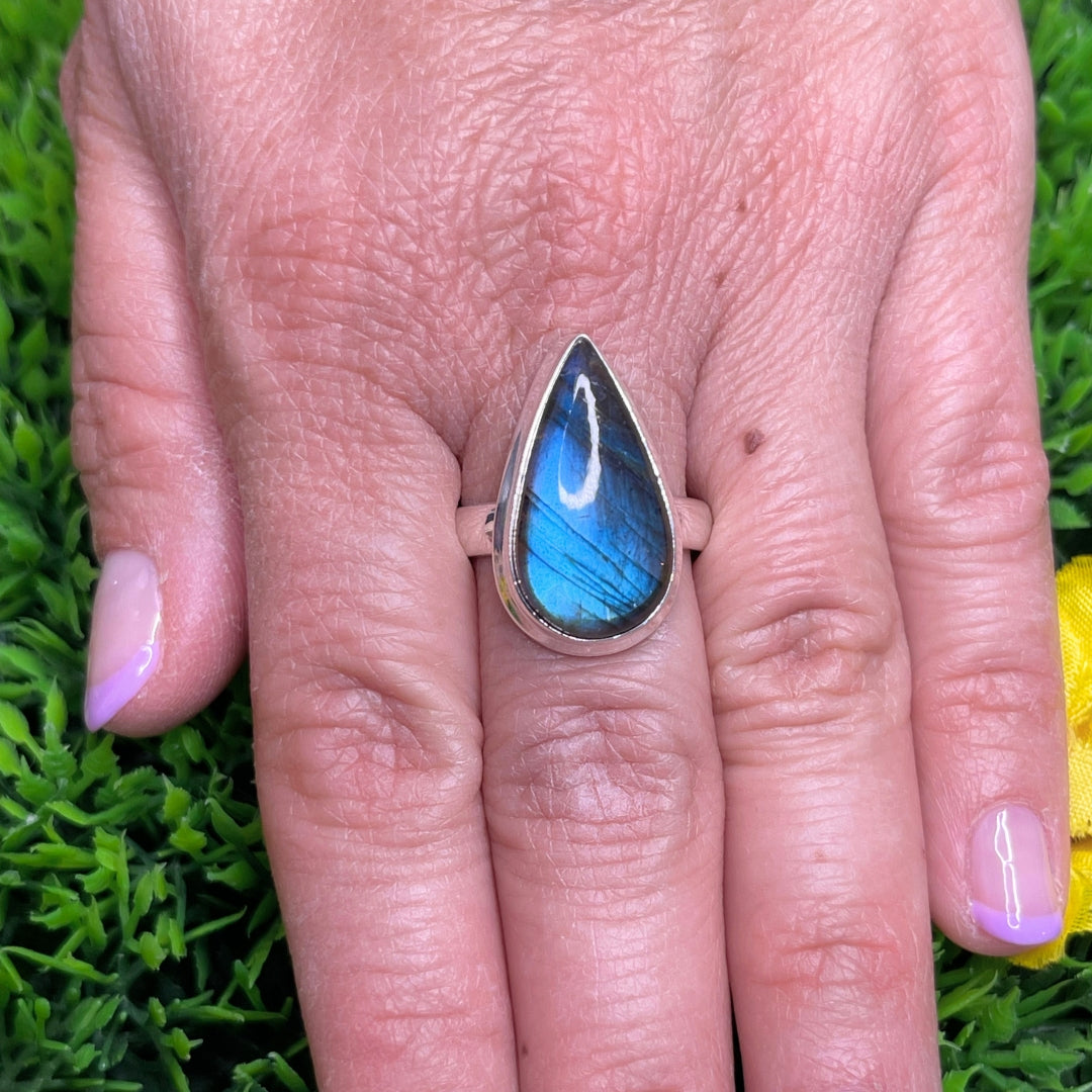 Bague Argent Labradorite Bluefire #217