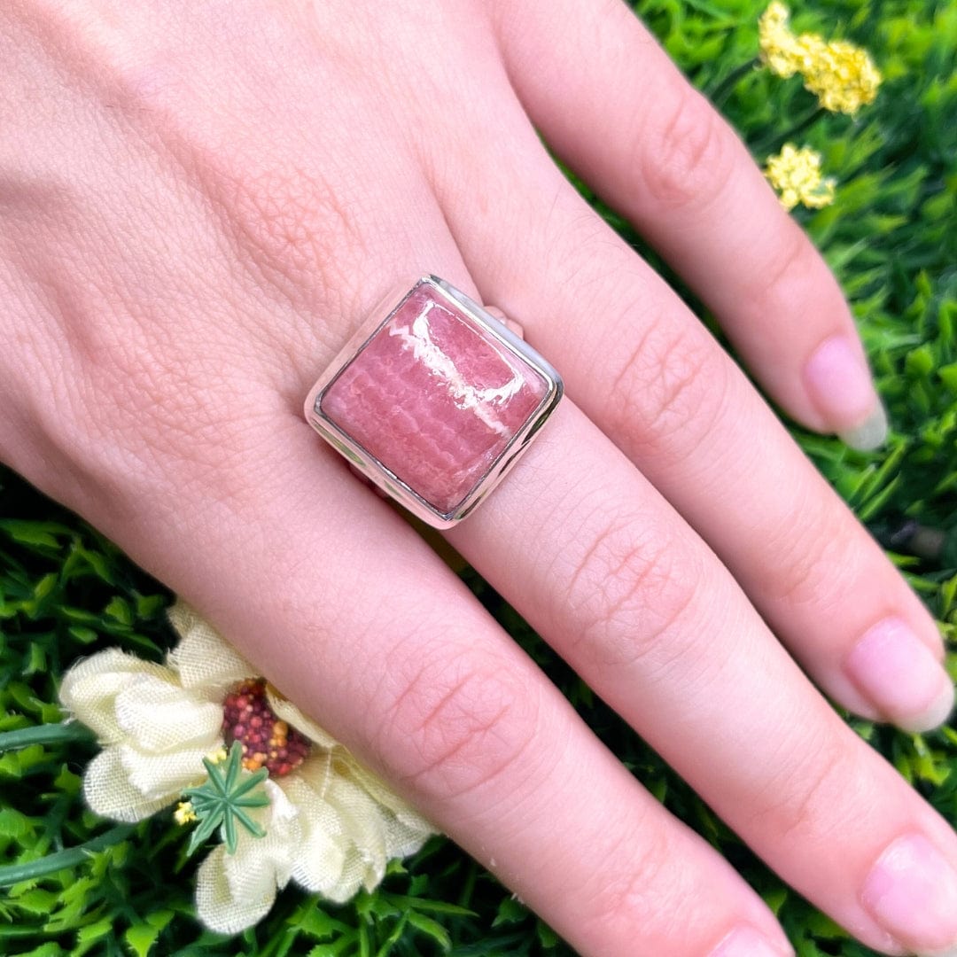 Bague Argent Rhodochrosite #12