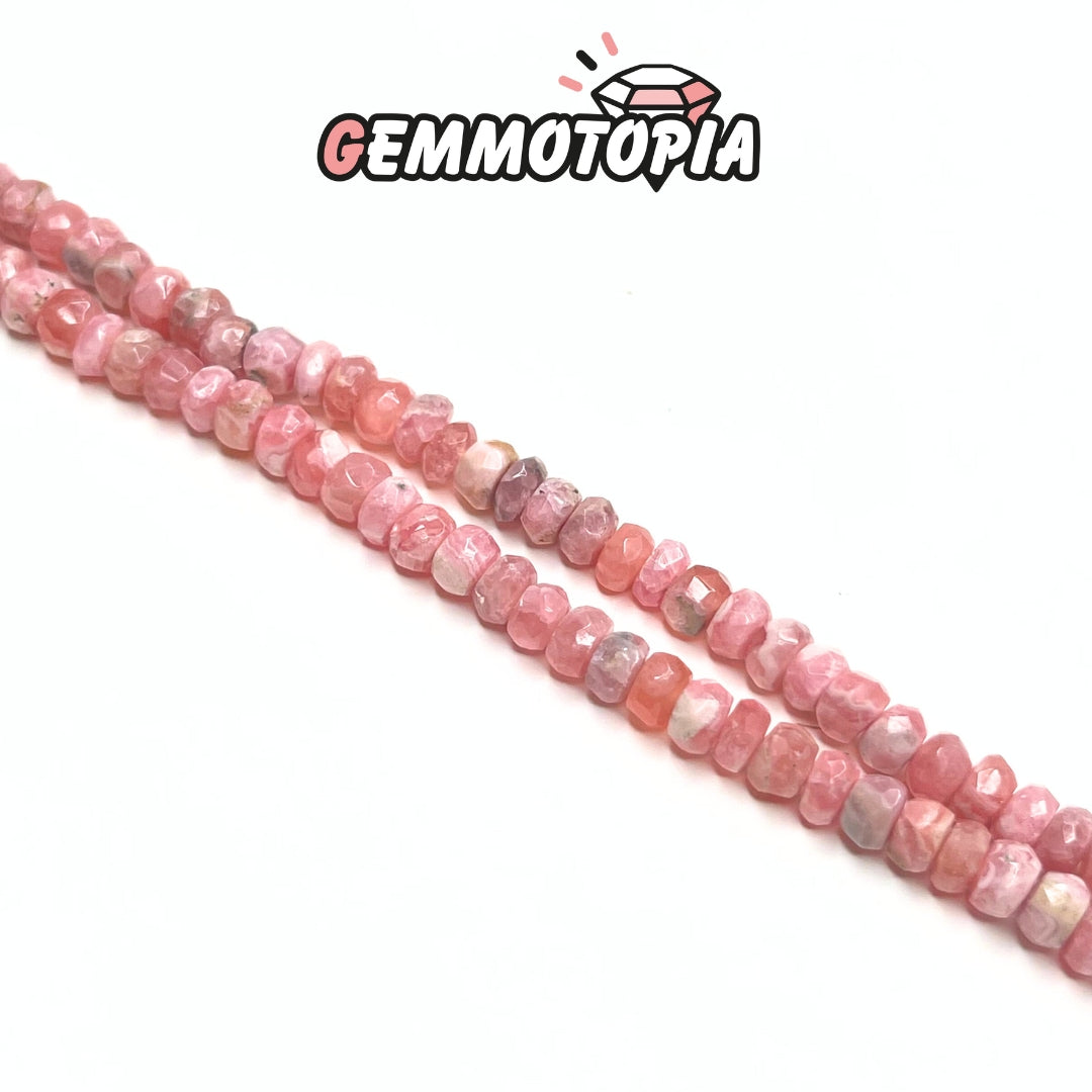 Perle Rondelle Facettée Rhodochrosite 